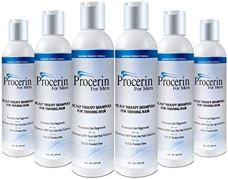 Shampoo de terapia do couro cabeludo da procerina para o cabelo de afinação - 6 pacote