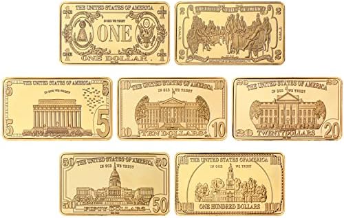 WR 14pcs/lote US em dólares Desafio Gold Bar com portador de moedas America Collectables Coin Bullion