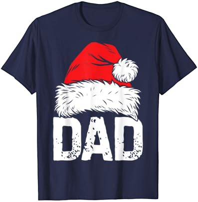 Dad Papai Noel Família de Natal Combinando Pijamas Papa Xmas Pai Camiseta de Manga Curta