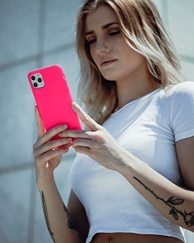 Caso criminoso - capa de telefone rosa neon elegante para iPhone 12/12 Pro, compatível com MagSafe - 360