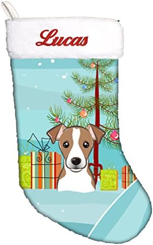 Tesouros de Caroline BB1632CSEMB Árvore de Natal e Jack Russell Terrier Personalizado Meias de