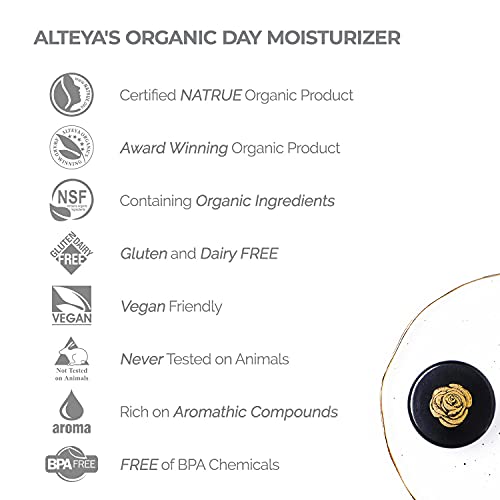 Alteya Organics Day hidratante Certificado de pele orgânica Certificado 1,7 fl oz/50 ml bio damascena