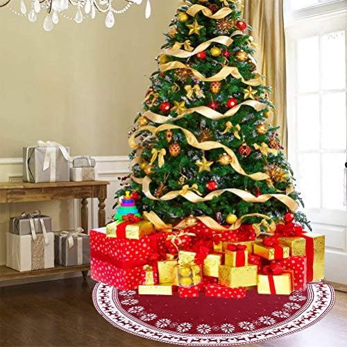 Besportble 122cm Salia de árvore de natal malha Avental Adorável Saia de árvore de Natal Adornamento
