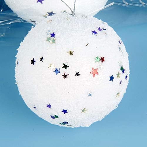 Kesyoo Decoração de Natal 8cm Bolas de espuma artesanal Bolas de espuma de artesanato branco ornamentos brancos