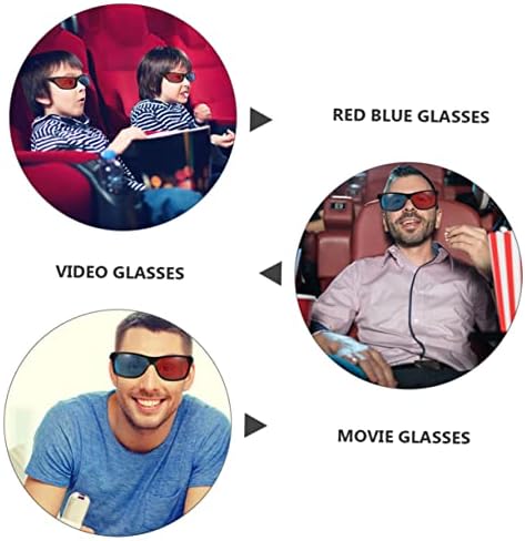 Solustre 20pcs Óculos 3D de óculos de sol preto Projector 3D Computadores Laptops Red óculos azuis de estilo