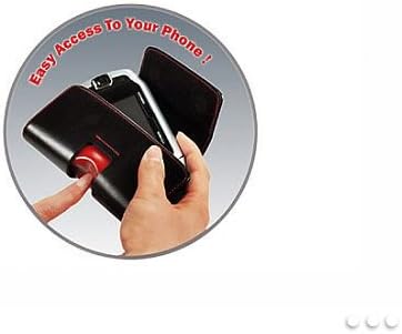 Bolsa ômega horizontal de celular para Blackberry 8700, 8703E, 7250, Nokia E62, E61 - Black/Red