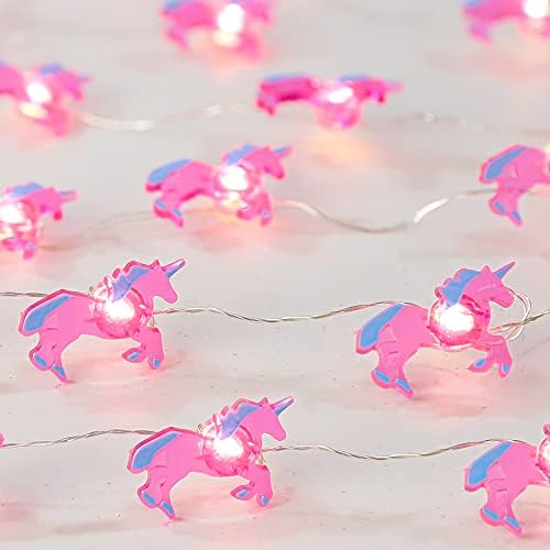 Silverstro Baby Pink Unicorn Lights: 10ft 30leds Fairy Teche Theme Lights Decorativo Remote - USB