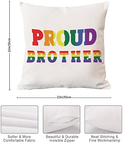Orgulhoso irmão gay arremesso de travesseiro de travesseiro de dia dos namorados, travesseiro