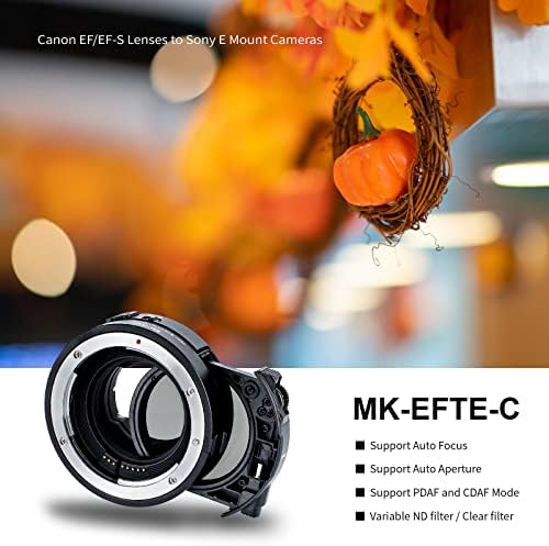 MEIKE MK-EFTE-C VND Adaptador de lentes de montagem automática de foco automático com variável Drop-in e