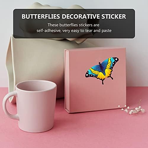 Partykindom 100pcs adesivos de borboletas à prova d'água Decalques de graffiti para mala de scrapbook para