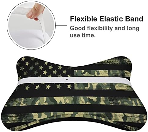 Bandeira americana com travesseiro de pescoço de carro de camuflagem Conjunto de 2 comprovantes de apoio de pillos
