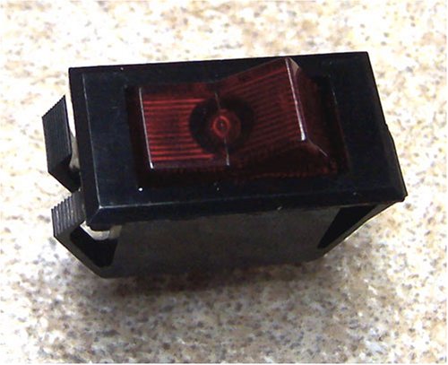 NTE Electronics 54-054 Miniature Snap-In Nylon Illuminated Rocker Switch, Circuito SPST, Ação Off-On-on-On,