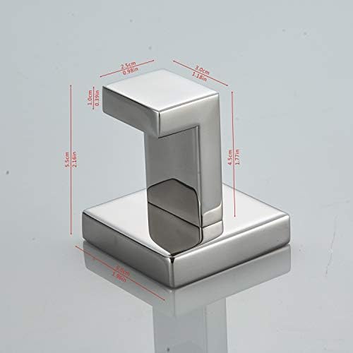 XDESIGN PLUS GACO DE TOLIDADE quadrada de 1,9 polegadas espelho de banheira polida gancho de aço de aço inoxidável