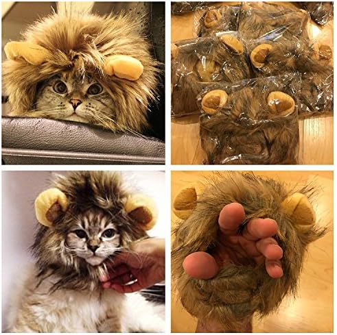 Omg adorável traje de leão para gato