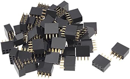 UXCELL 50pcs 2,54mm Pitch 2x4 pinos Linha dupla conector reto fêmea tira do cabeçalho do cabeçalho PCB PCB