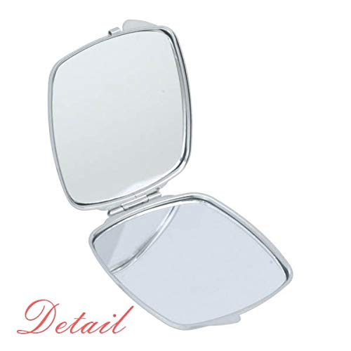 Espelho de borboleta preta simples de desenho animado portátil maquiagem de bolso compacto vidro de dupla face