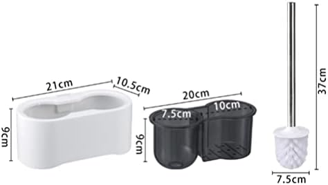 Pincel de limpeza de silicone doytool 1 pincel de vaso sanitário e suporte de limpeza do banheiro limpador de