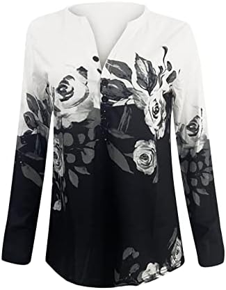 Nokmopo Crop Tops for Women New Button Buttle Fashion Print Longa T-shirt Slim Top Tops casuais