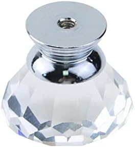 Kumgrot 8pcs Cabinete de vidro de cristal claro botões em forma de diamante maçanetas de gaveta em