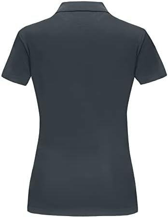 Camisas de golfe de manga curta feminina umidade pó de pó de desempenho malha Tops Fitness Workout
