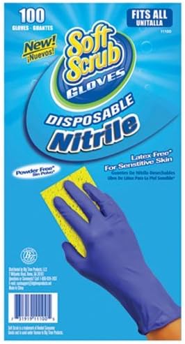 Big Time Products LLC 11100-16 Scrub suave, 100 contagem, luvas descartáveis ​​de nitrila