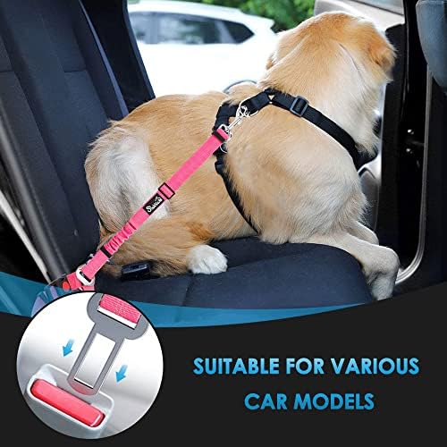 Cinto de segurança de carro de cachorro Lukovee, 2 pacote de apoio de apoio de cabeça de cabeceira de segurança,