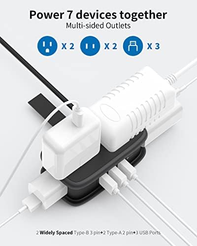 Pacote de faixa de energia de viagem NtonPower, 4 pontos de venda 2 faixa de energia portátil USB