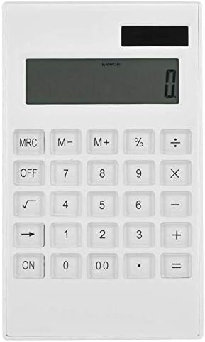 Calculadora, calculadora de cristal branco e calculadora de escritório com potência dupla para estudantes