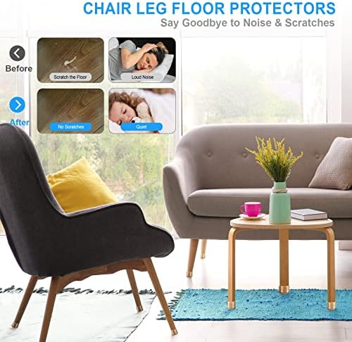 Protetores de piso da perna da cadeira de 8 PCs para pisos de madeira - almofadas de móveis quadrados, barragens