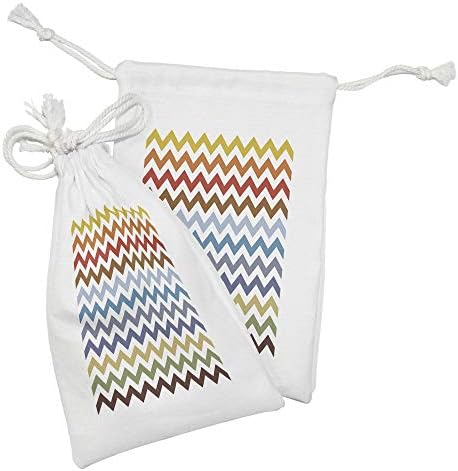 Conjunto de bolsas de tecido da Chevron de Ambsosonne de 2, Chevron Pattern Pasta Day Inspirado Zigzag