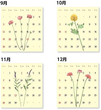 Calendário japonês Novo Japão Calendário 2021 Pressione a parede de calendário Flor NK144