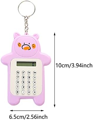 Mini calculadora portátil com o desenho animado da calculadora da cadeia de chaves da fivela