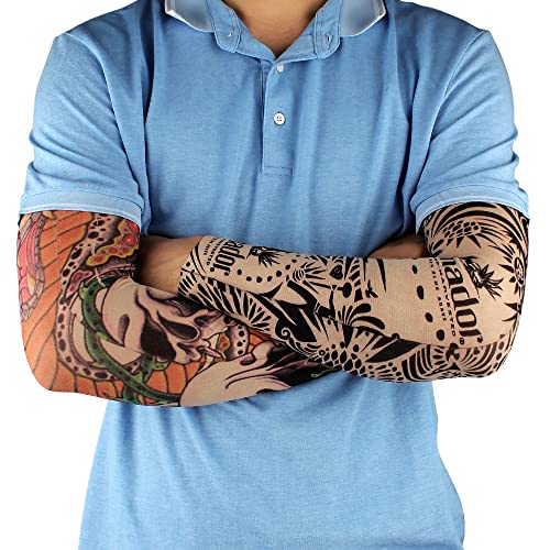Mangas de tatuagem fasoty para homens mulheres, mangas temporárias de tatuagem 12pcs conjunto de artes