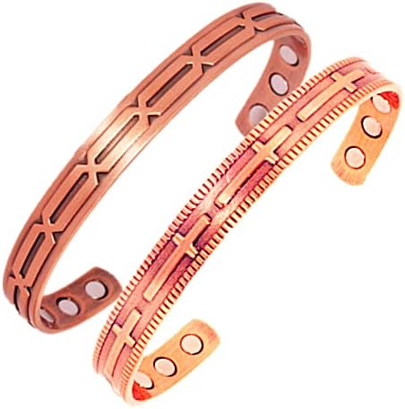 Pulseiras de cobre yurainn-2pcs para homem e mulher ~ Cura de pulseira de cobre para artrite, dor nas articulações