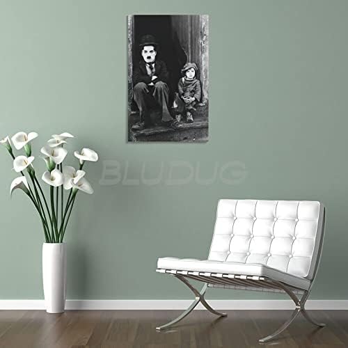 Bludug Charles Chaplin e Jackie Coogan Poster Canvas Posters e Impressões de Arte de Parede para a Decoração