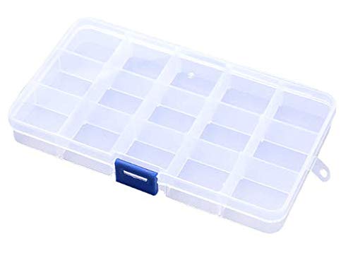 Woiwo Plastic Jewelry Box Organizer Storage Container com compartimento de grade removível de divisor ajustável