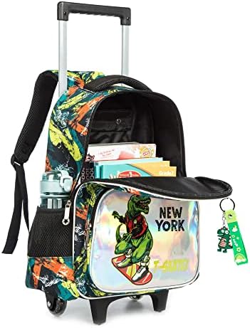 Mohco Rolling Backpack Cute 16 polegadas Conjunto 3 em 1 com lancheira e caixa de lápis para meninas