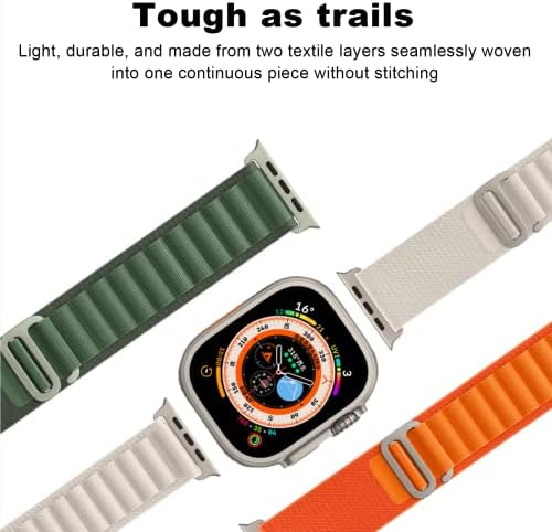 Loop alpino Compatível para Apple Watch Ultra 49mm de largura Banda, textile titânio titânio G -HOOK SPORT