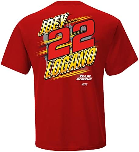 Bandeira quadriculada Sports Joey Logano 22 Camiseta de manga curta de dupla face de dois pontos 2023