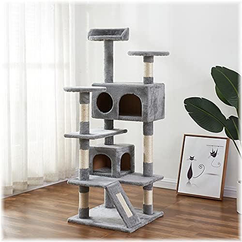 Torre de gato, 52,76 polegadas de gato com sisal scratching tábio, árvore de gatos para gatos grandes com plataforma