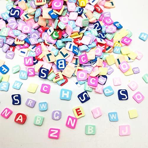 Shukele niantu109 20g/lote 5mm letras inglesas de caráter alfabeto argila de polímero colorida