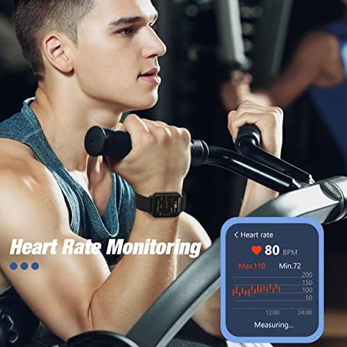 Wewatch Smart Watch, SmartWatch, Fitness Tracker com monitor de frequência cardíaca, monitor de oxigênio no sangue, monitor do sono, IP68 à prova d'água, tela 1,52 IPS compatível com iPhone & Android, preto