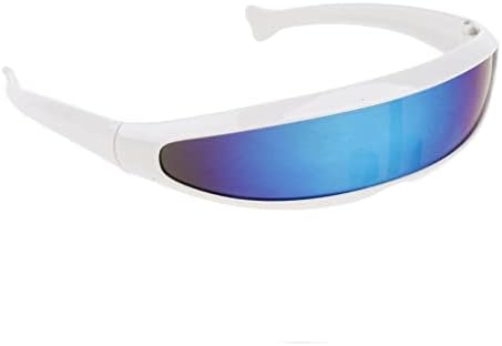 Óculos de sol futuristas de novidade da JDD Costura de óculos monobloco, azul