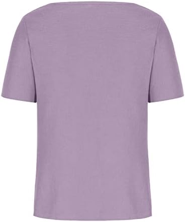 Camiseta feminina outono de verão de manga curta 2023 v algodão casual de algodão solto ajuste
