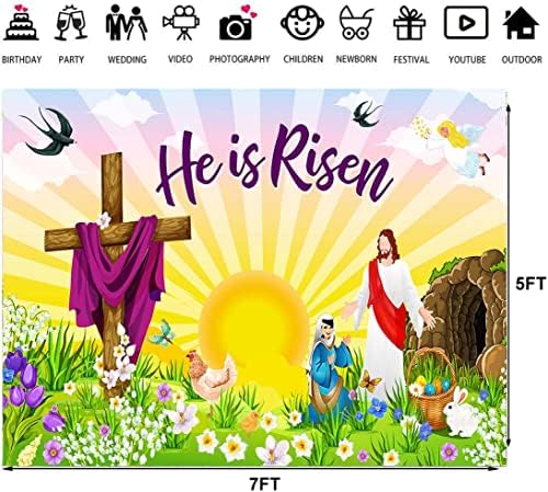 Páscoa Ele ressuscitou o cenário deseja Jesus Ressurrection Party Photo Photo Background Spring Christian Event