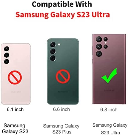 Civicase para Samsung Galaxy S23 Caixa Ultra Wallet, Caso de couro RFID Bloqueio de cartão de crédito