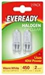 Eveready 2x 40W G9 Lâmpadas de cápsula de halogênio transparentes - pacote de 2 - [Especificação