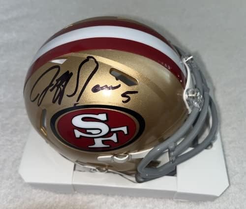 Jeff Garcia assinou o Mini Capacete Autografado da NFL São Francisco com Autenticação Beckett