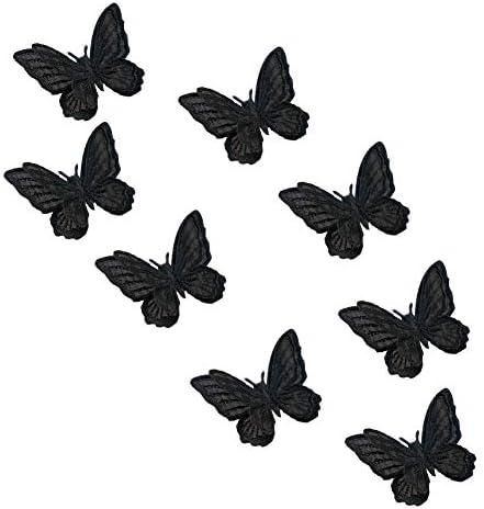 Xunhui Black 3D Lace Butterfly Apliques Patches para roupas Apliques de bordados de costura de vestuário diy