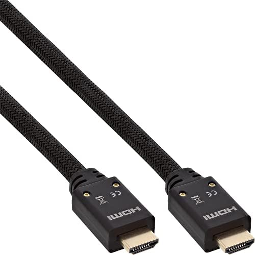 Cabo ativo embutido HDMI alta velocidade com Ethernet 4K2K masculino para masculino preto/ouro preto preto/ouro